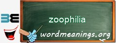 WordMeaning blackboard for zoophilia